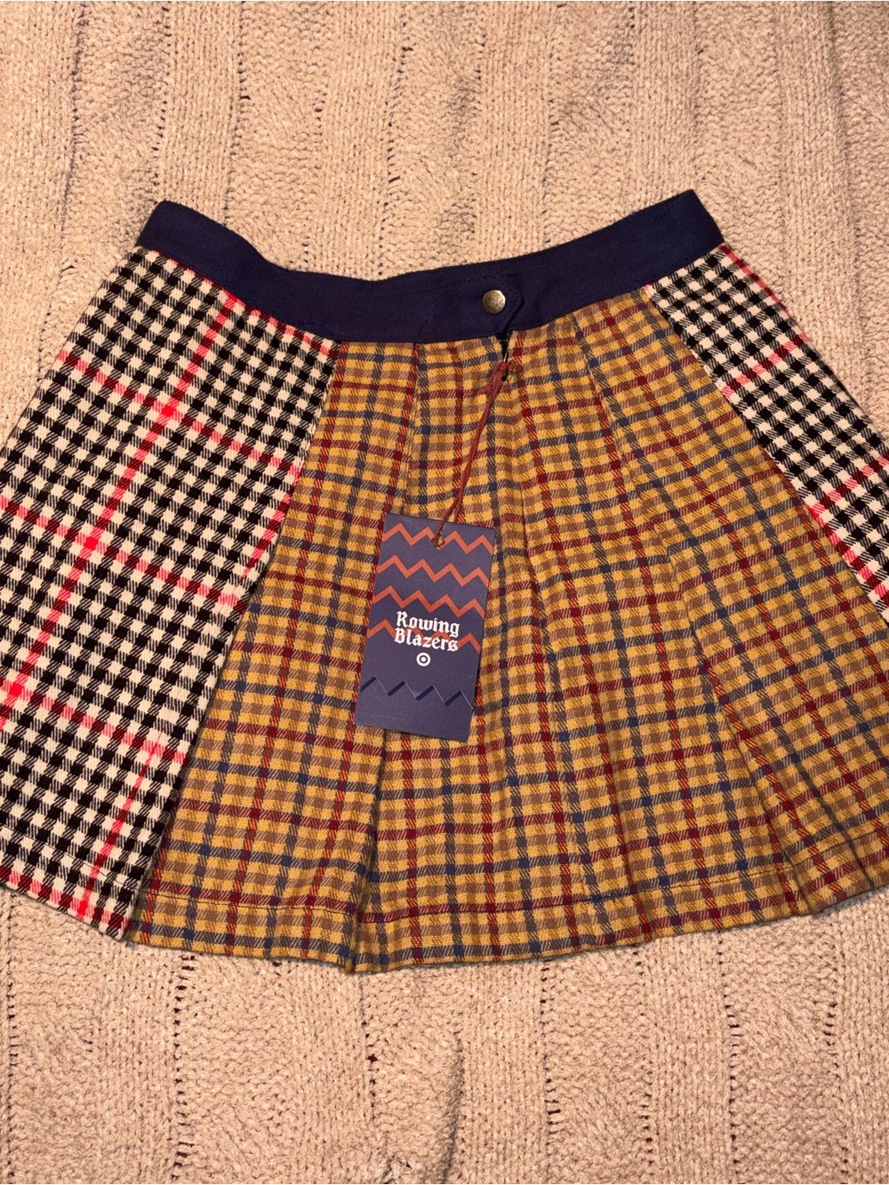 Rowing Blazers x Target NWT Patchwork Plaid Pleated Flannel Mini Skirt Size 4